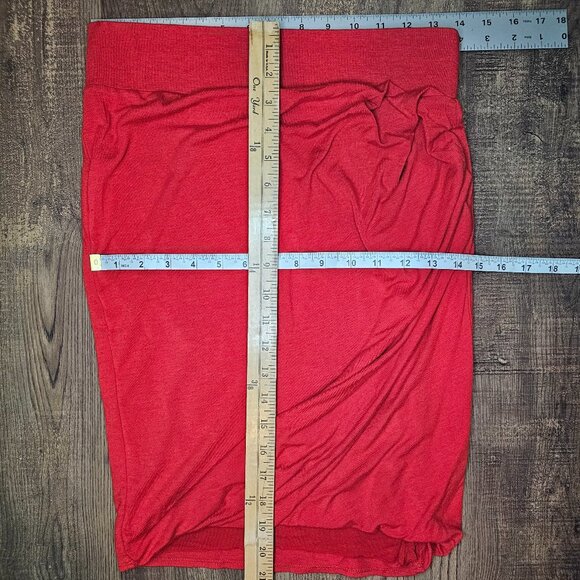 Helmut Lang Modal Wool Asymmetric Twist Stretchy Jersey Mini Tube Skirt M Red - Picture 4 of 8